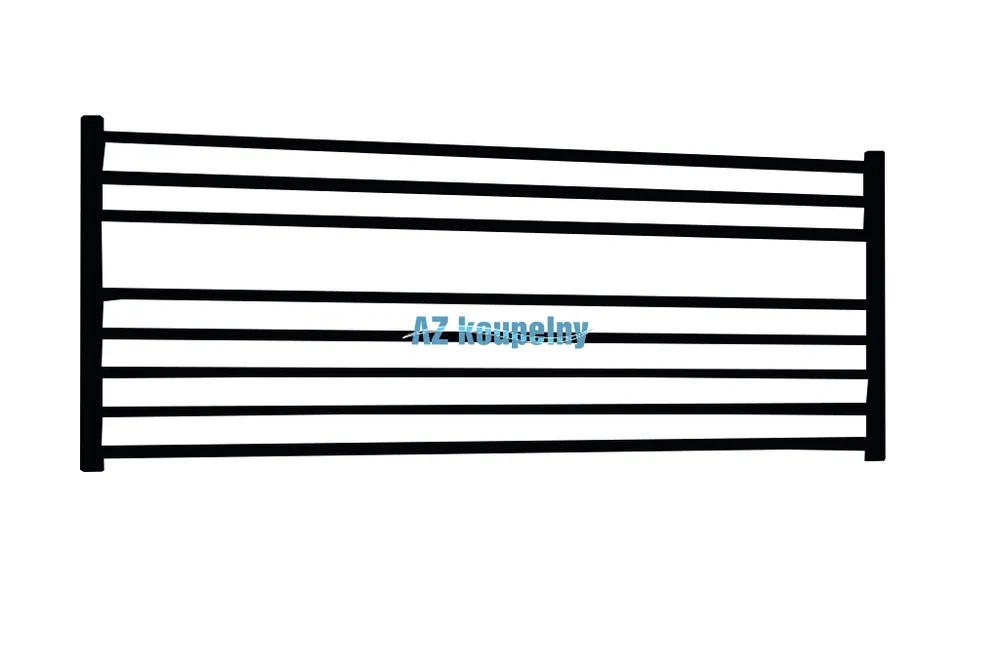 Speciale Aanbieding Topný žebřík do koupelny horizontální PMH SORANO SNXLB - Černá lak, 1210 x 480 mm
