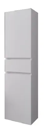 Koupelnová vysoká skříňka Riho PORTO, 2x dveře, 1x zásuvka, 160 x 40 x 32 cm, bílá lesklá Finale Výprodej