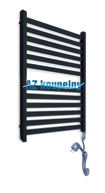 Elektrický hranatý topný žebřík Neriet Capri, s termostatem GTX chrom, 500 x 708 mm, černý Lage Prijs