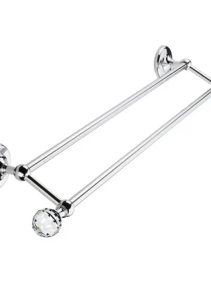 Rechtstreeks Van De Fabrikant Dvojitý retro držák ručníků Bianchi VENEZIA ACBVEN012000CRM, chrom, křišťál Swarovski