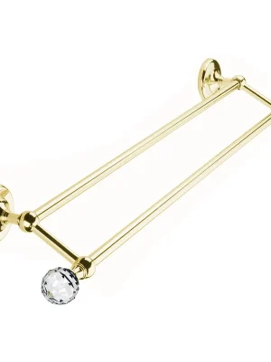 Dvojitý retro držák ručníků Bianchi VENEZIA ACBVEN012000ORO, zlato, křišťál Swarovski Actieprijs