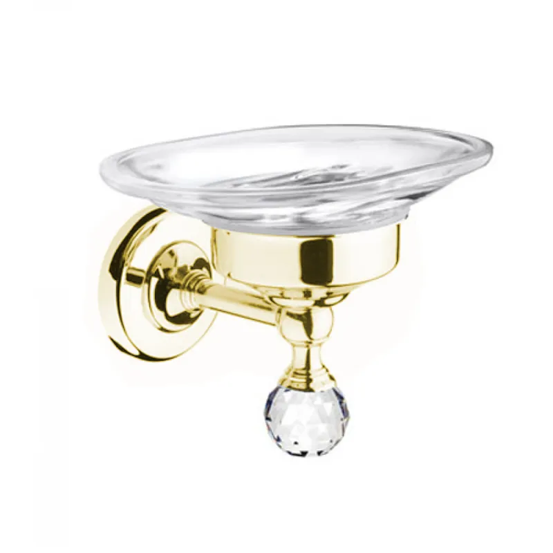 Retro mýdlenka Bianchi VENEZIA ACBVEN03000ORO, zlatá / sklo, křišťál Swarovski Lage Kosten