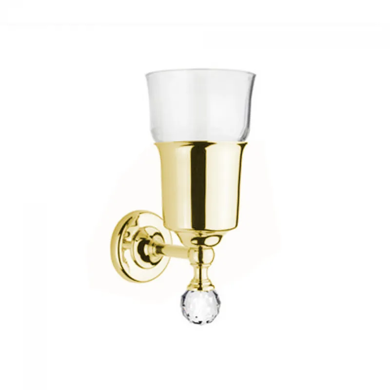 Bestel Nu Retro držák kartáčků Bianchi VENEZIA ACBVEN02000ORO, zlato / sklo, křišťál Swarovski