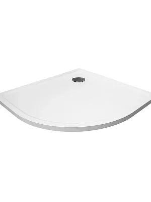 Voordeelprijs Sprchová vanička čtvrtkruh PRIM 80 x 80 cm, R55, litý mramor, bílá, bez noh