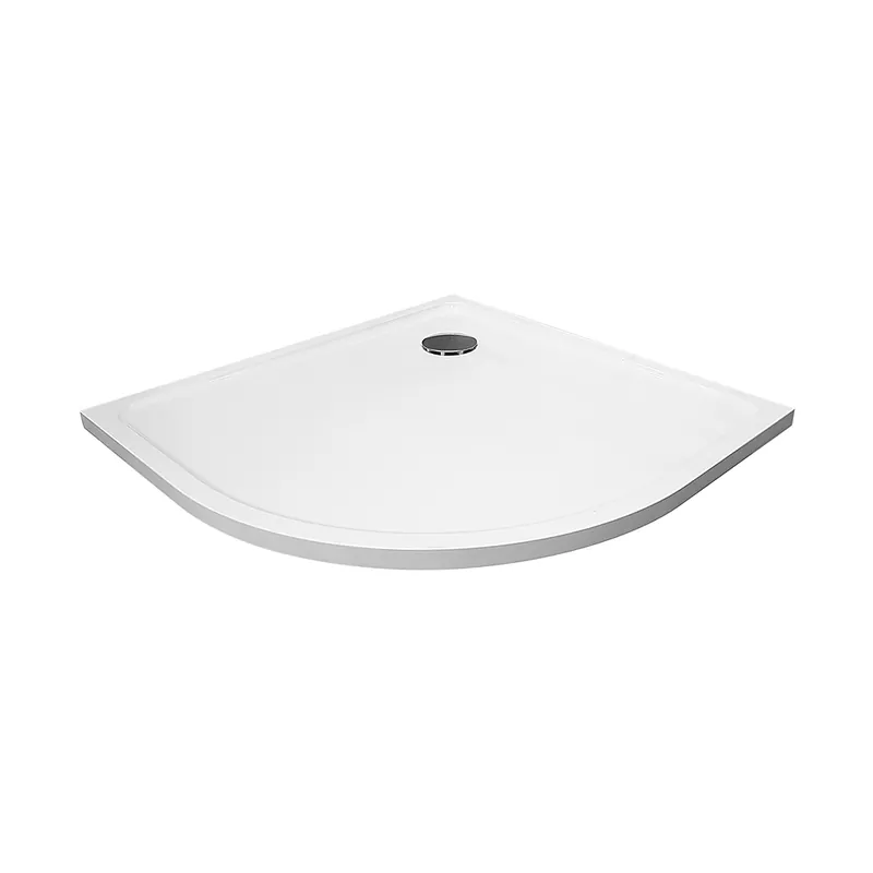 Voordeelprijs Sprchová vanička čtvrtkruh PRIM 80 x 80 cm, R55, litý mramor, bílá, bez noh