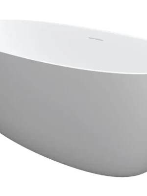 Volně stojící oválná designová vana do koupelny Riho OVAL B129001105, 160 x 72 cm, litý mramor, matná bílá Bestel Nu