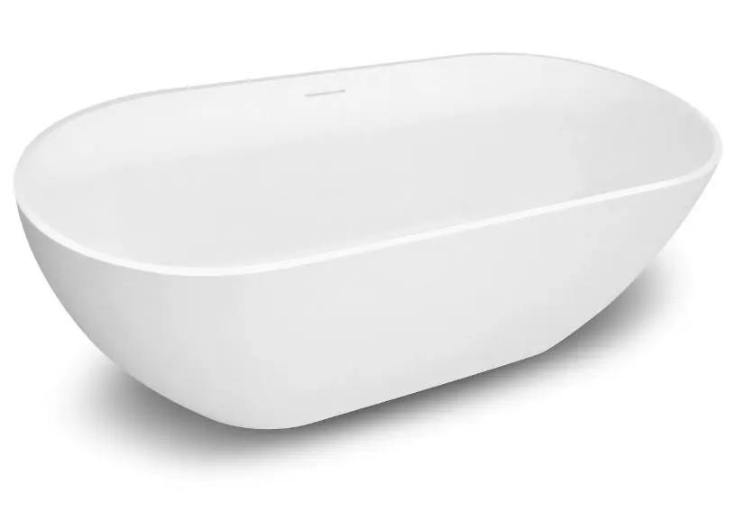 Volně stojící vana Santech CINDY 150 x 75 cm litý mramor, matná bílá Express Levering