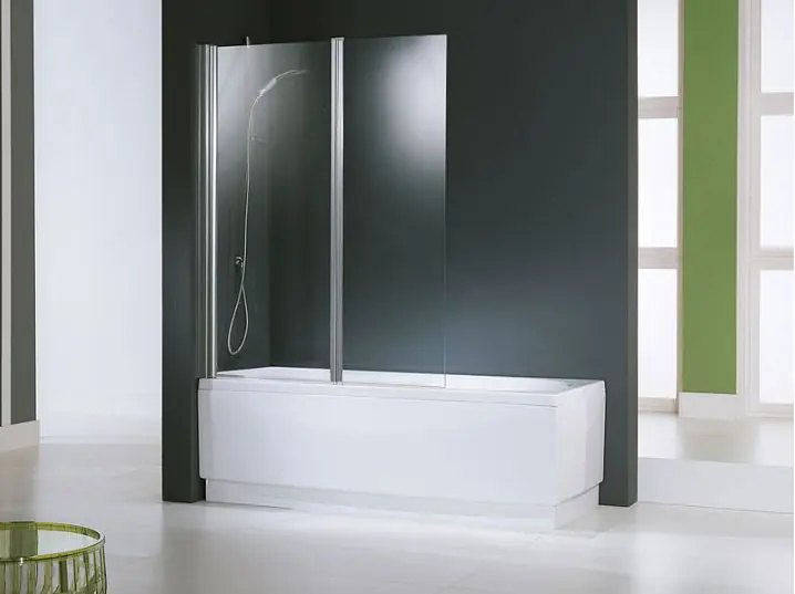 Bestseller 2-dílná vanová skleněná zástěna Santech AURORA 2, transparentní sklo 6 mm, 120 x 150 cm