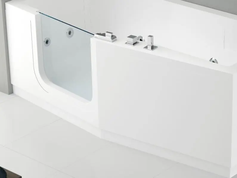 Plastový krycí čelní panel k vaně s dvířky Santech IRIS 180 x 85 cm, bílý, levý Super Cena