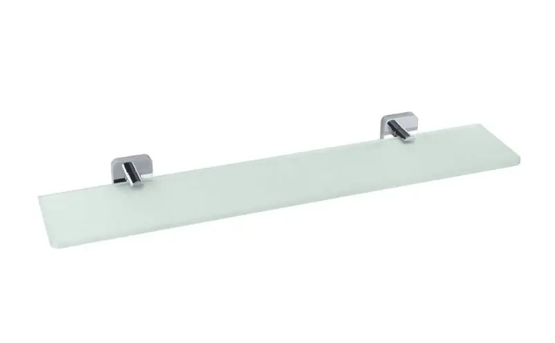 Skleněná rovná polička do koupelny Bemeta TASI, 154102242, 600 x 132 mm, chrom Populair