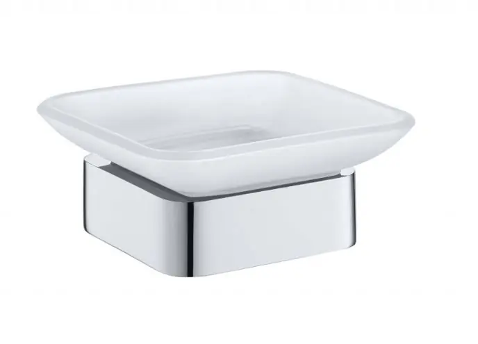 Elegantní skleněná mýdlenka na postavení Bemeta SOLO, 139108032, chrom / mléčné sklo Speciale Aanbieding
