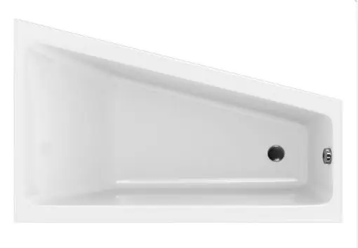 Speciale Aanbieding Asymetrická akrylátová vana Cersanit Slim CREA 160 x 100 cm, bílá, pravá, S301-230
