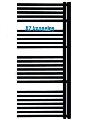 Značkový Topný designový radiátor do koupelny Neriet Phoenix Line, 500 x 1300 mm, levý, černá lesk