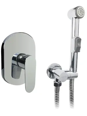 Shop Nu Podomítková baterie s bidetovou sprškou Mereo VIANA CBE60105BS, s oválným krytem, chrom