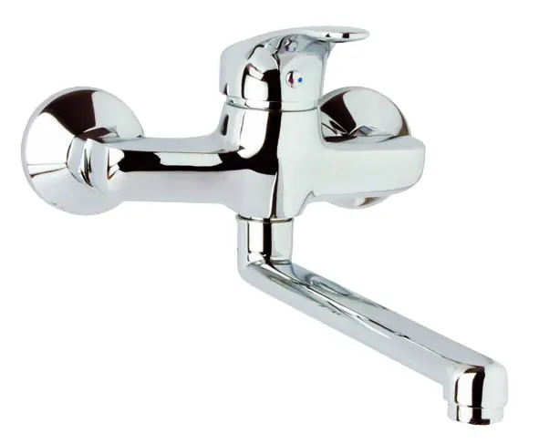 Dřezová baterie nástěnná Mereo SONÁTA CB302N, rozteč 150 mm, ploché ramínko 210 mm, chrom Výprodej