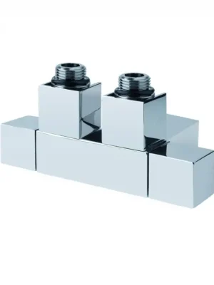 Hranatý ventil ke koupelnovým žebříkům se středovým připojením 50 mm, PMH CUBE-T, chrom Vrácení Zdarma
