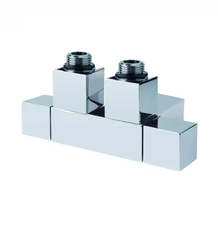 Hranatý ventil ke koupelnovým žebříkům se středovým připojením 50 mm, PMH CUBE-T, chrom Gratis Retour