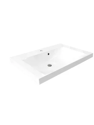Nábytkové designové umyvadlo z litého mramoru Mereo UCM8146, 80 cm, bílá Cenově Výhodný