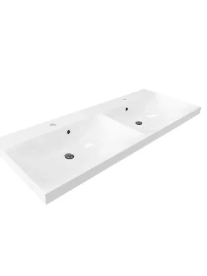 Koupit Online Nábytkové dvojumyvadlo z litého mramoru Mereo UCM12146D, 120 cm, bílá