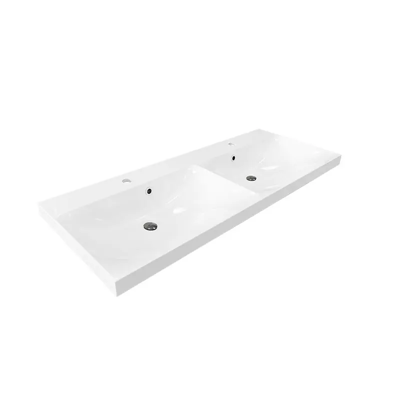 Koop Online Nábytkové dvojumyvadlo z litého mramoru Mereo UCM12146D, 120 cm, bílá