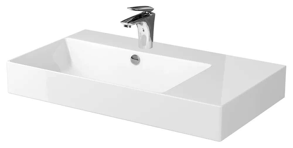 Betrouwbaar Nábytkové keramické umyvadlo Cersanit INVERTO K671-006, 80 cm, odkládací plocha vpravo