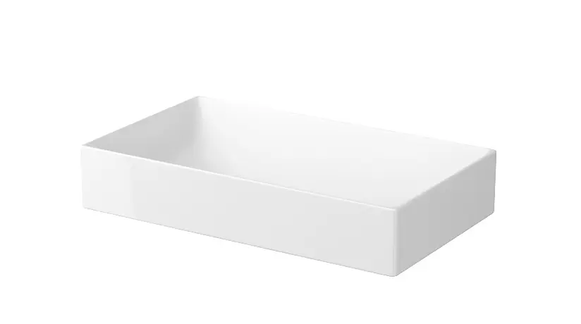 Keramické hranaté umyvadlo na desku Cersanit INVERTO K671-008, obdélník, bílé, 60 x 35 cm Gereduceerde Prijs