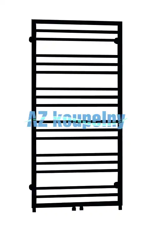Víkendová Akce Topný žebřík do koupelny P.M.H. SORANO FRAME SNF4B, 600 x 1210 mm, černá lesklá