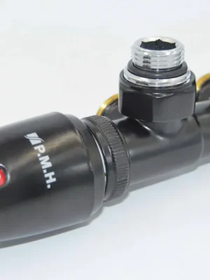 Ventil ke koupelnovým radiátorům PMH TERM levý, pro středové připojení 50 mm, barva černá Favoriet