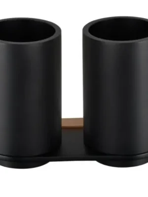 Horká Nabídka Dvojitý držák kartáčků designový Bemeta GALLA, 108110020, zaoblený, chrom / černá