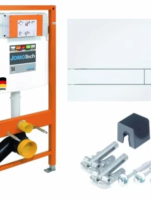 Podomítkový modul Werit JOMOTech s rámem pro závěsné WC, bílé tlačítko Exclusive, 112 cm Koopje