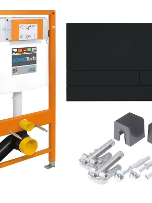 Lage Kosten Podomítkový modul Werit JOMOTech s rámem pro závěsné WC, tlačítko Exclusive černé matné