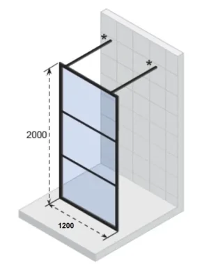 Koupit Online Pevná skleněná sprchová zástěna Riho GRID GB401, GB3120000, čiré sklo 6 mm, 120 x 200 cm