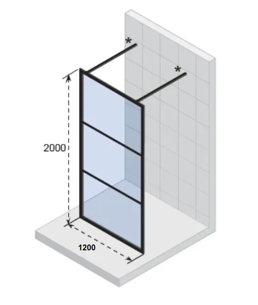 Koupit Online Pevná skleněná sprchová zástěna Riho GRID GB401, GB3120000, čiré sklo 6 mm, 120 x 200 cm