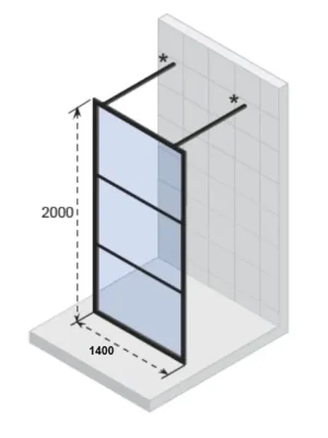 Pevná skleněná sprchová zástěna Riho GRID GB401, GB3140000, čiré sklo 6 mm, 140 x 200 cm Objednat Nyní