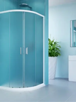 Sprchový kout i do paneláku Mereo Kora, čtvrtkruh 80 cm, poloměr R550, profil bílý ALU, sklo Grape 5 mm Výprodej