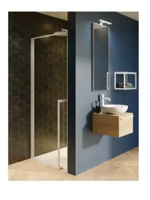 Tovární Cena Sprchové skleněné dveře do niky Riho LUCID GD101, GD109B000, 90 cm, sklo 6 mm, černé matné