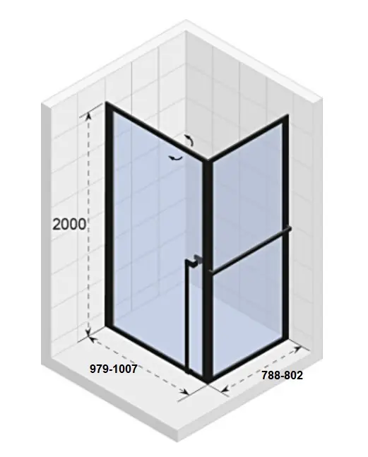 Obdélníkový sprchový kout Riho LUCID GD201, GD210B080, sklo 6 mm, 80 x 100 cm, černý matný Betrouwbaar