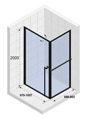 Obdélníkový sprchový kout Riho LUCID GD201, GD210W090, sklo 6 mm, bílý matný, 90 x 100 cm Přímo Od Výrobce