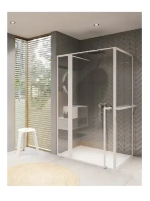 Vrácení Zdarma Sprchový obdélníkový kout Riho LUCID GD203, GD211W100, sklo 6 mm, 100 x 110 cm, bílý matný