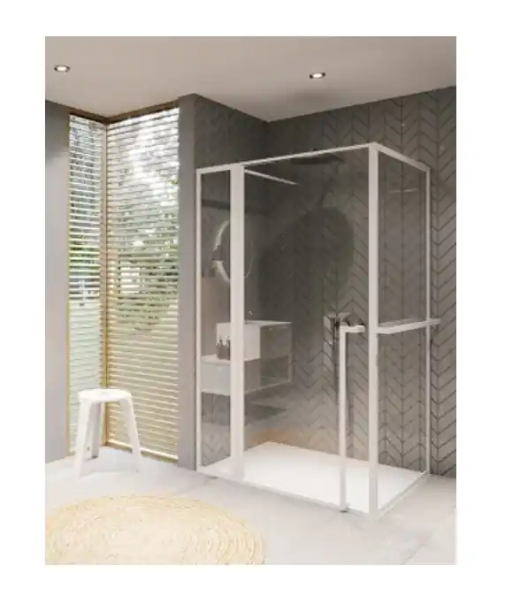 Sprchový obdélníkový kout Riho LUCID GD203, GD213B090, sklo 6 mm, černý matný, 130 x 90 cm Víkendová Akce