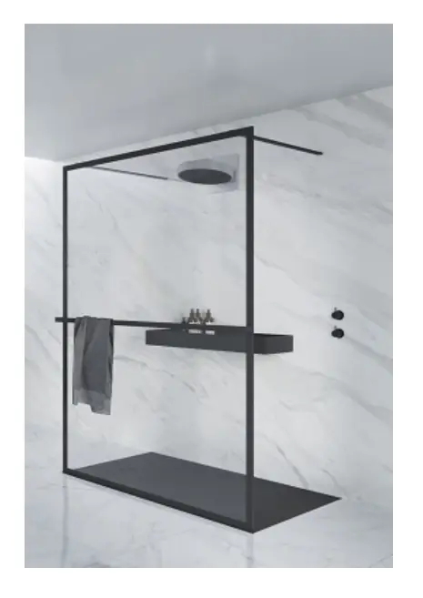 Pevná sprchová zástěna Riho LUCID GD401, GD312W000, sklo 6 mm, matná bílá, 120 cm Rechtstreeks Van De Fabrikant