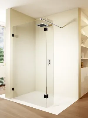 Pevná sprchová zástěna s krátkým rohovým zakončením Riho SCANDIC NXT X402, 120 cm, černá Speciale Akce