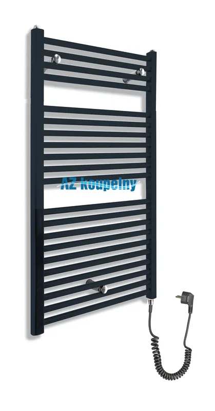 Nu Kopen Elektrický žebřík Neriet PRIMO, 750 x 1160 mm černá lesklá, el. topná tyč bez termostatu