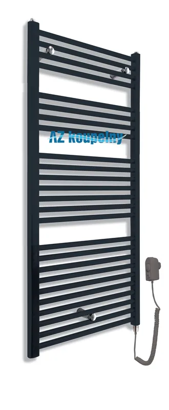 Elektrický radiátor Neriet Primo-N, 500 x 1424 mm, černá lesk, s šedým termostatem RE Koop Online