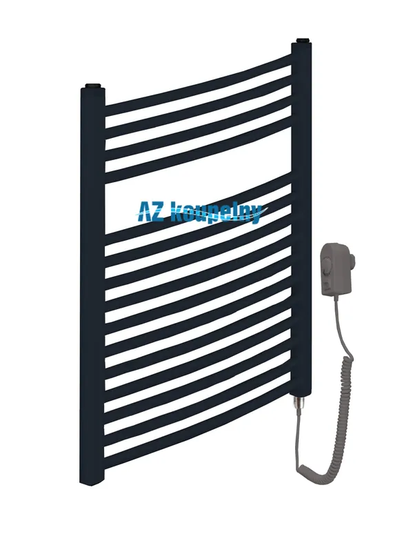 Alleen Vandaag Elektrický žebřík do koupelny Neriet Primo Rondo-N černý, 600 x 764 mm, termostat RE šedý