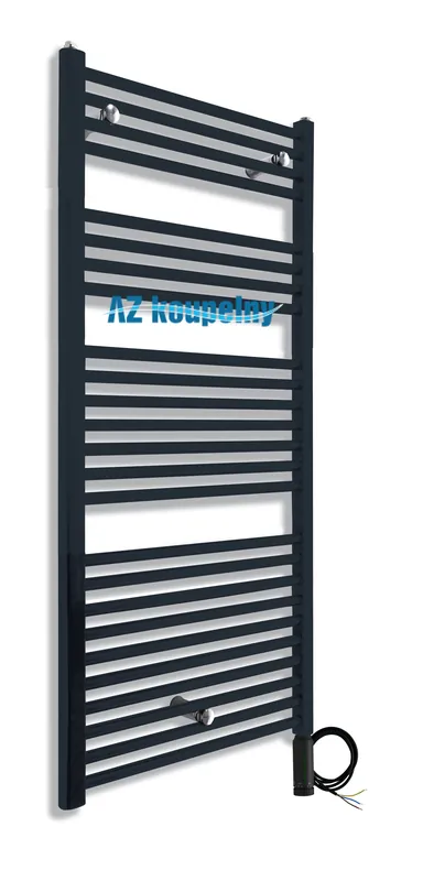 Hete Deal Elektrický rovný žebřík Neriet PRIMO antracit, 400 x 1424 mm, termostat RC černá matná