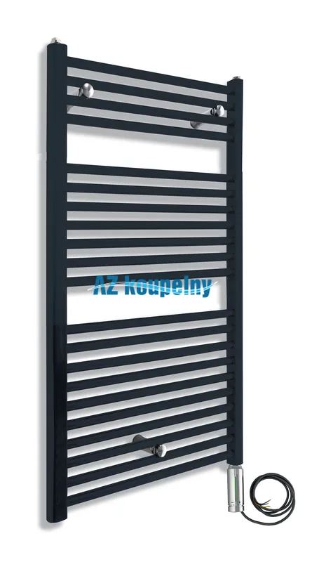 Flitsaanbieding Elektrický koupelnový žebřík Neriet PRIMO lesklý černý, termostat RC chrom, 500 x 1160 mm