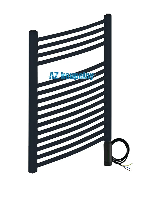 Elektrický žebřík Neriet PRIMO RONDO černá matná, 600 x 764 mm, termostat RC černý matný Premium
