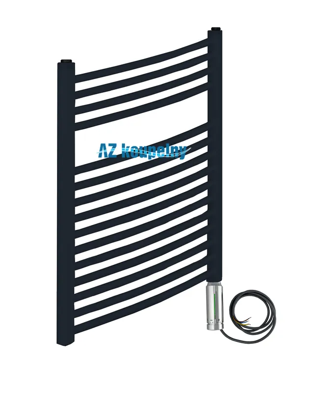 Must-Have Elektrický radiátor Neriet PRIMO RONDO černá lesklá, termostat RC chrom, 750 x 764 mm