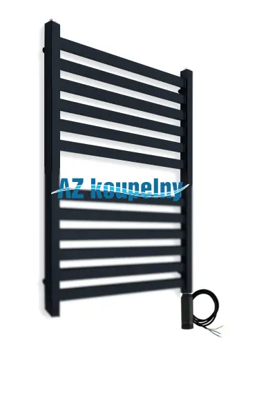 Elektrický topný radiátor Neriet Capri černá lesk, termostat RC černá matná, 600 x 708 mm Direct Beschikbaar